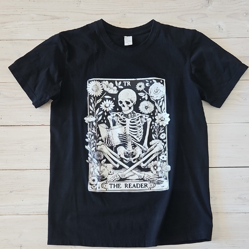 The Reader Skeleton T Shirt